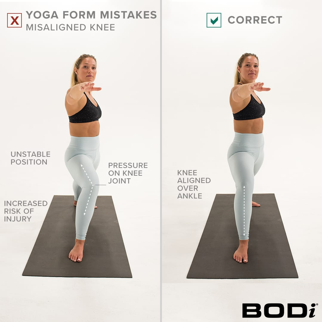 Woman Displays Misaligned Knee | Yoga Form
