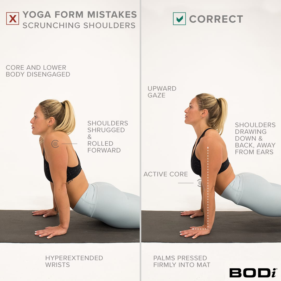 Woman Displays Shoulder Scrunching | Yoga Form