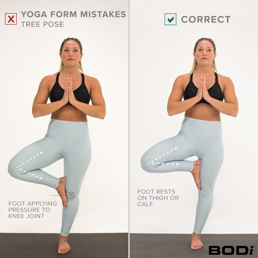Woman Displays Tree Pose Mistake | Yoga Form