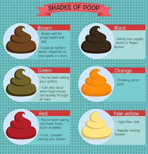 Graph that shows different tones of poop color | Health peanut