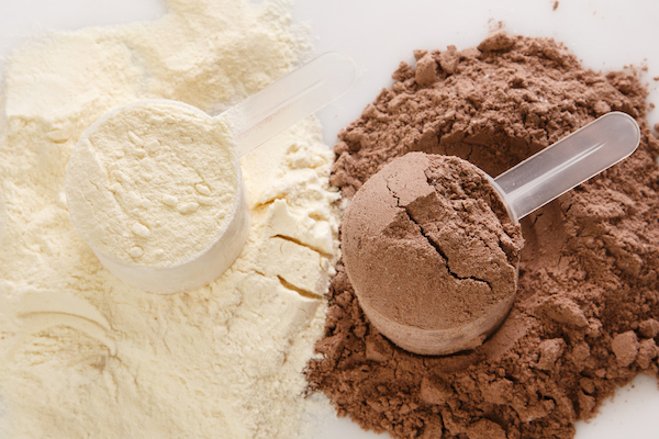 Two Scoops and Scoops of Chocolate Vanilla Protein Powder |  Whey Protein Weight Loss