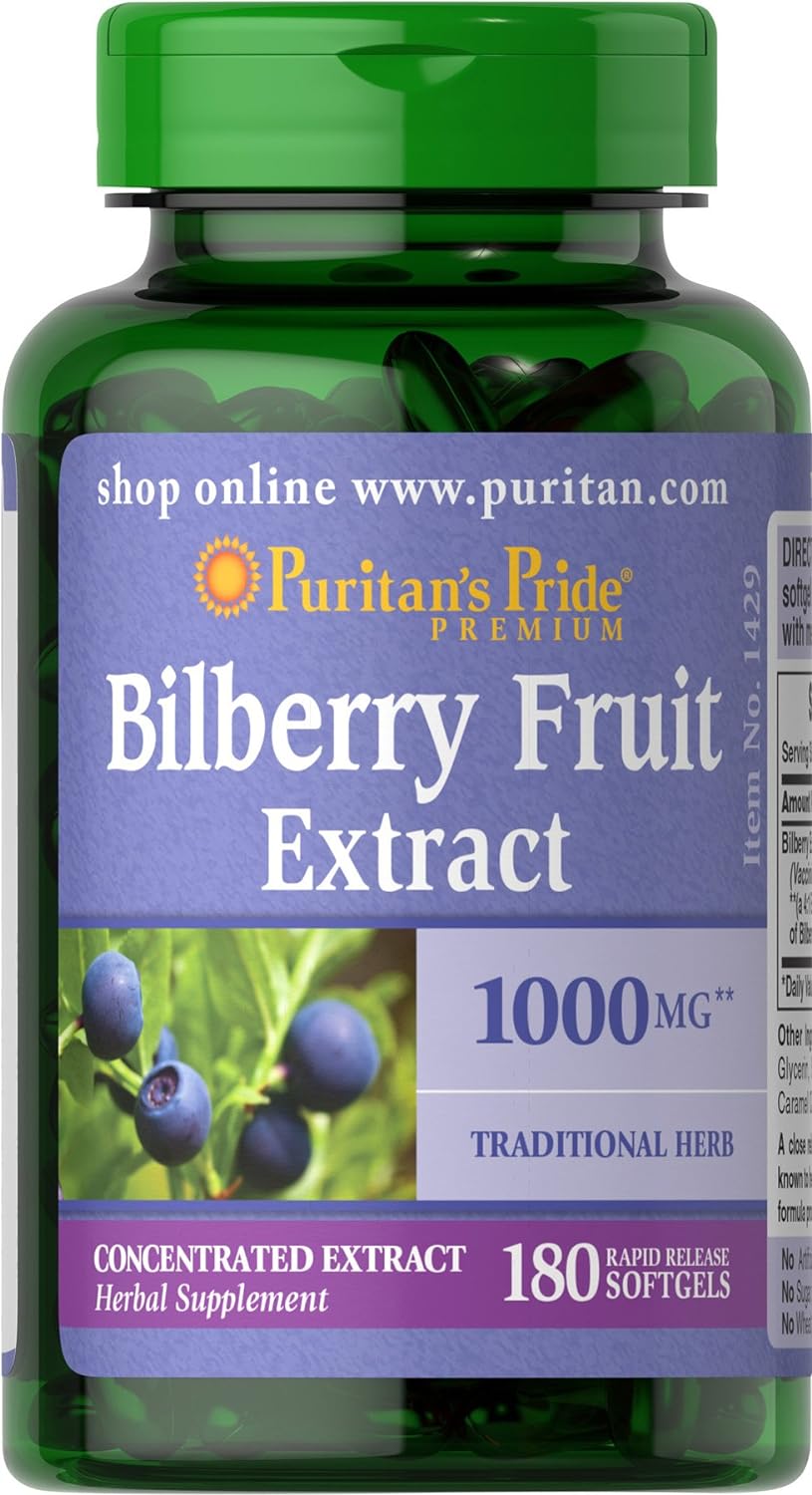 Puritans Pride Bilberry Extract Gels Bilberry Benefits