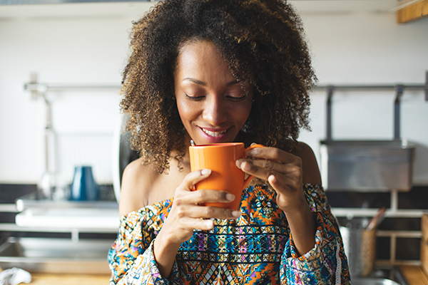 Woman Drinks Hot Beverage in Morning | Tea vs Coffee