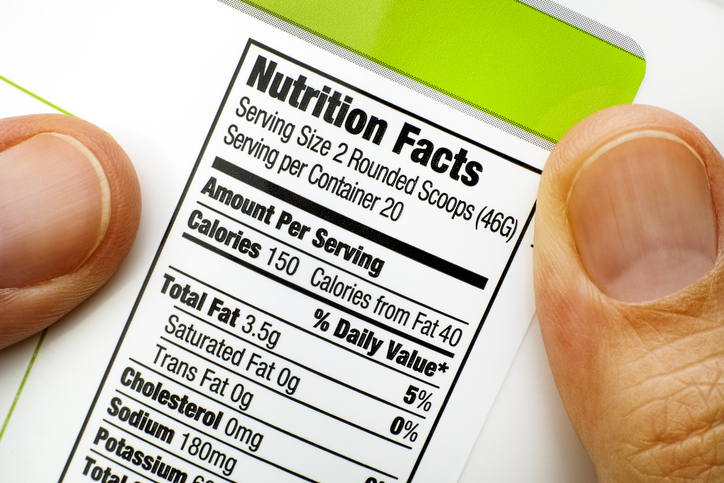 Close Up of Nutrition Facts | Calories to Maintain Weight