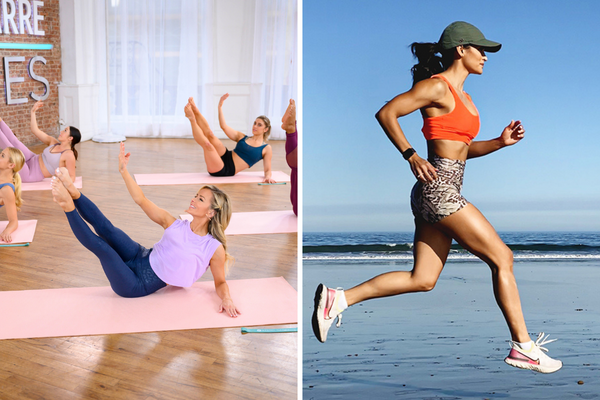 Collage of Pilates and Running Screenshots | Yin Yang Workouts