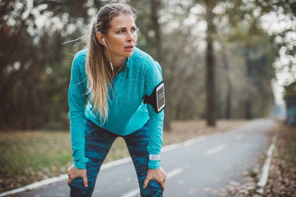 A woman recovers while running Point theory