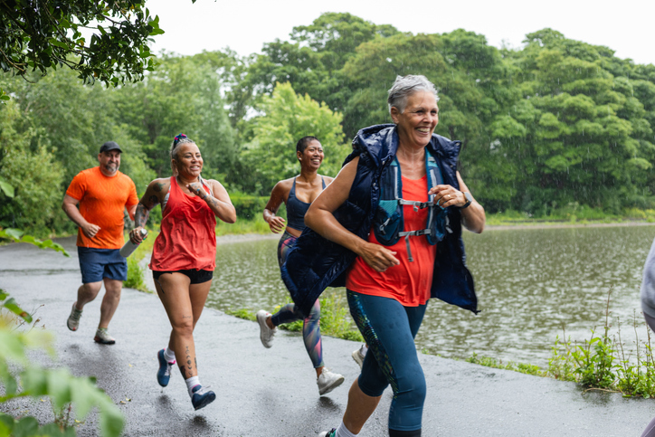 Group of Older Friends Running Together | Walking vs Running