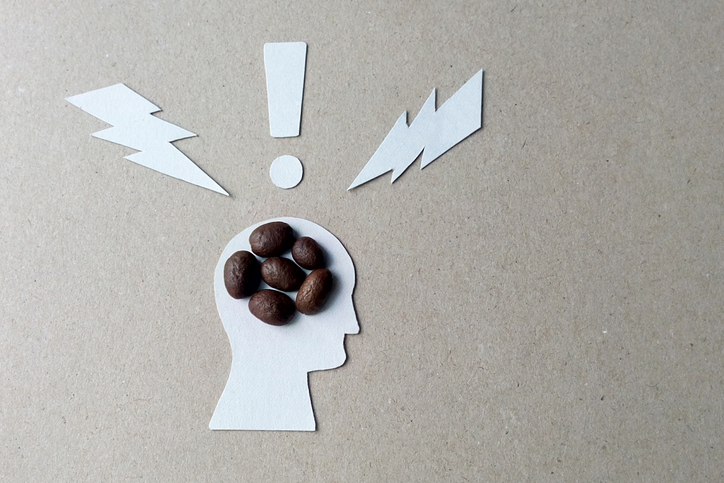 Paper Cutout of Head with Coffee Beans | Stim Free Pre-Workout