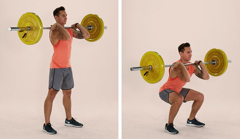 Athlete Does Front Squat | Lower Body Workout