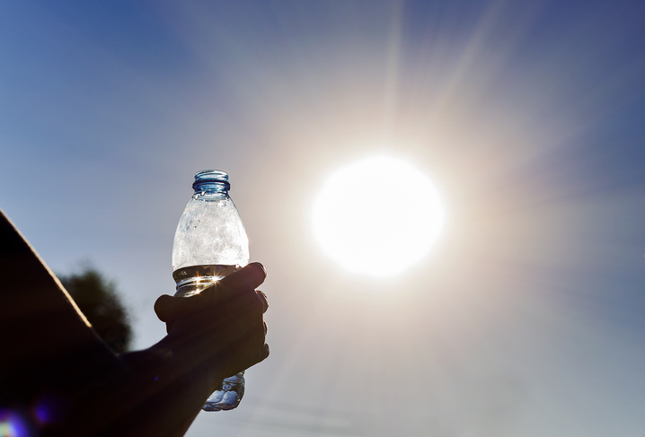 bright sun and water bottle | Hot Flash Relief