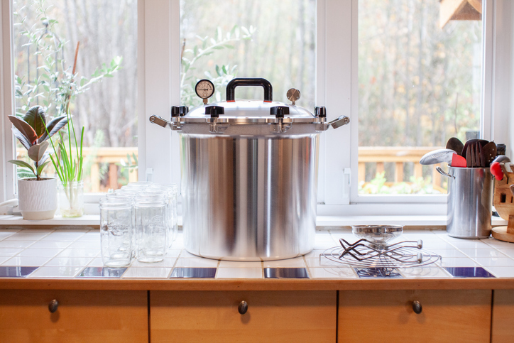 Large pressure cooker on the stove | pressure cooker