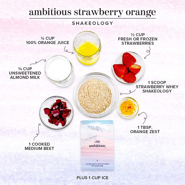 Ingredients graphic for Strawberry Orange Shakeology