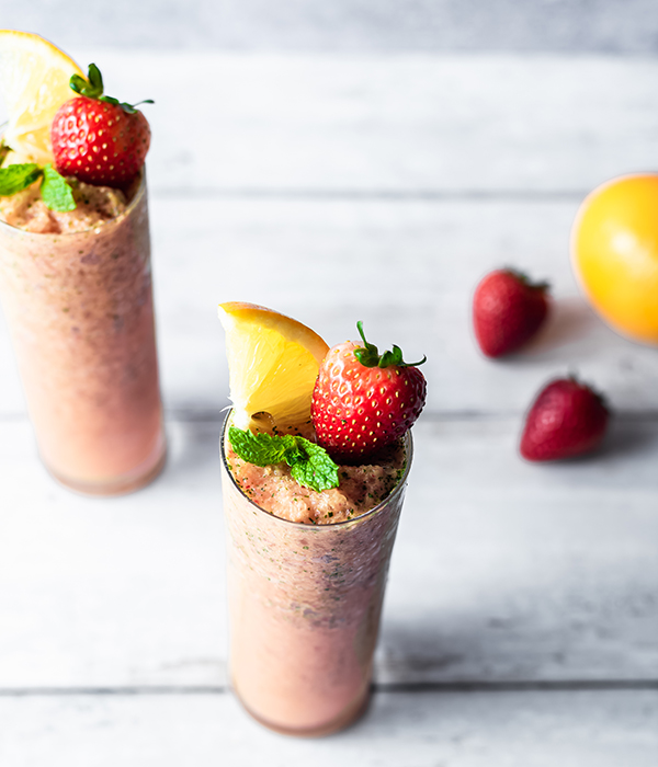 Strawberry Lemonade Energize Cooler in tall glasses