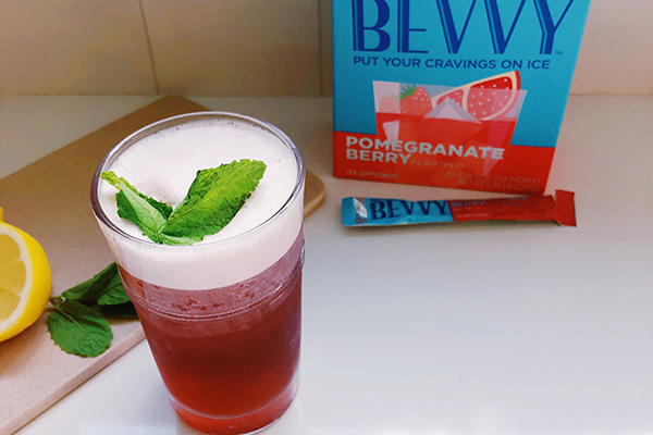 Mint Lime Berry Bevvy drink in a glass